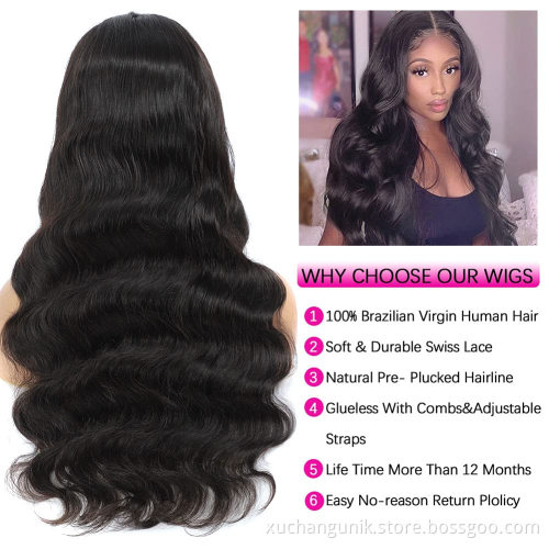Uniky Direct Factory Price 13x4 Body Wave Lace Front Wigs Human Hair Brazilian Human Hair Wigs Cuticle Aligned Virgin Hair Wig